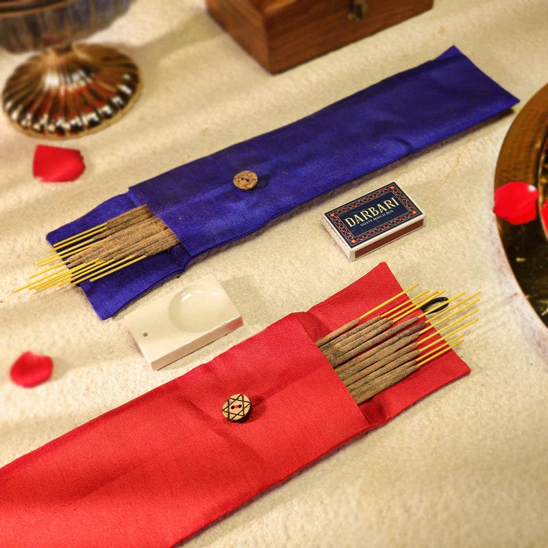 Darbari Incense Sticks: Set of 2 fragrances (Red & Blue)