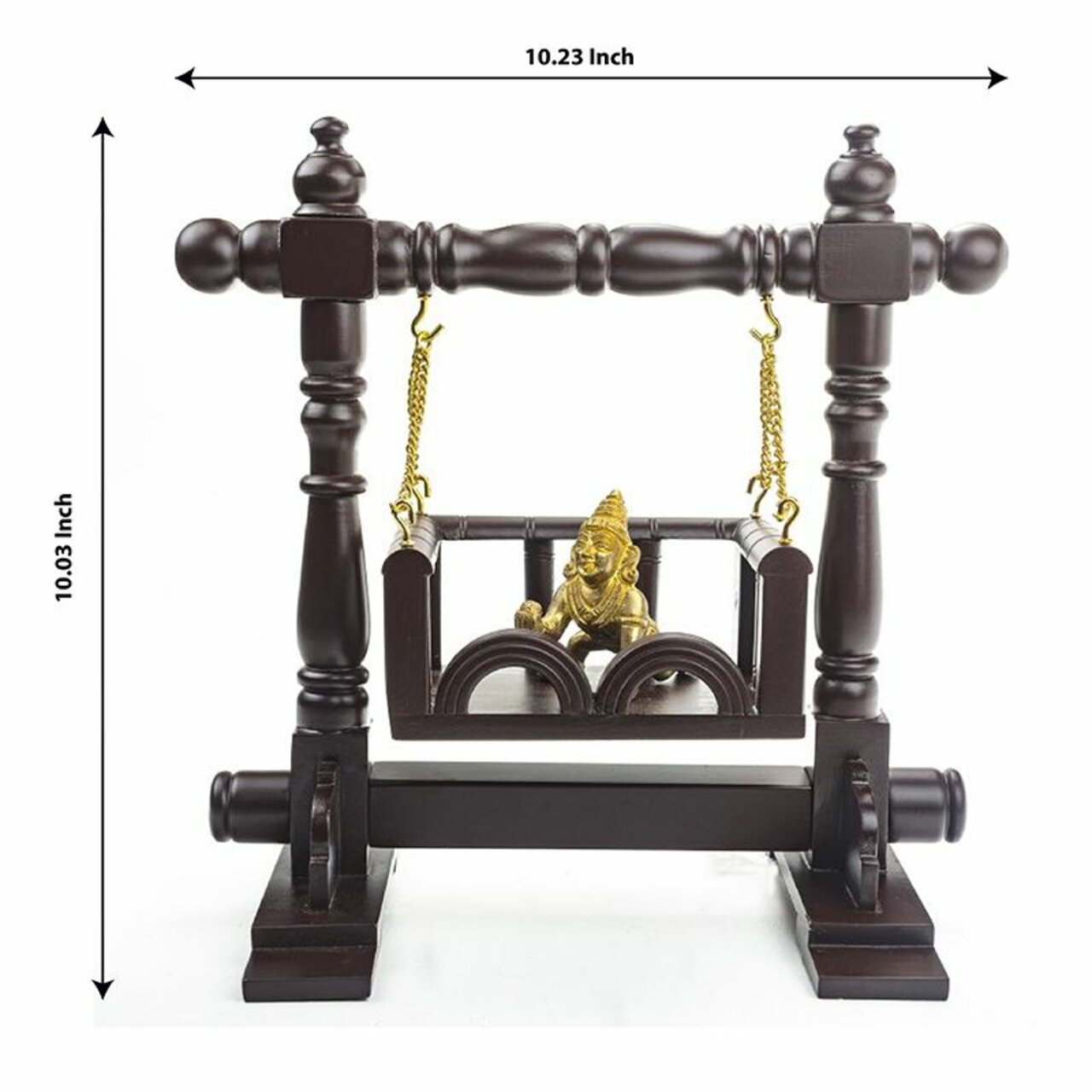 Handcrafted Wooden Jhula for Lord Krishna