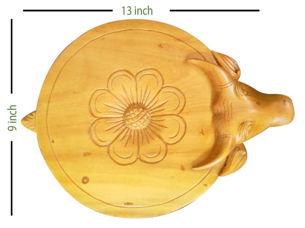 Handmade Jackfruit wood Nandi Asana/Nandi Peeta - 9 Inch