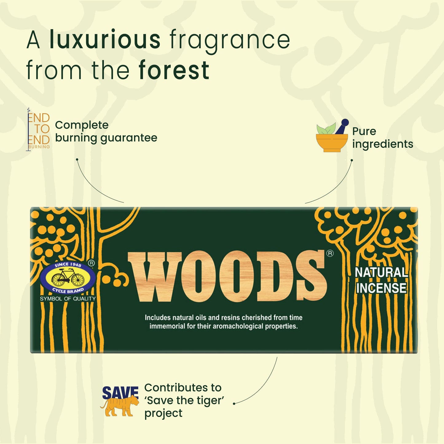 Woods Agarbatti Pack with Free Ash Catcher
