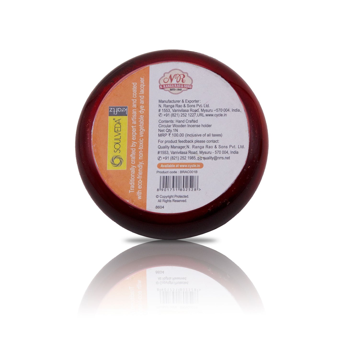 Wooden Round Agarbatti Stand - Brown