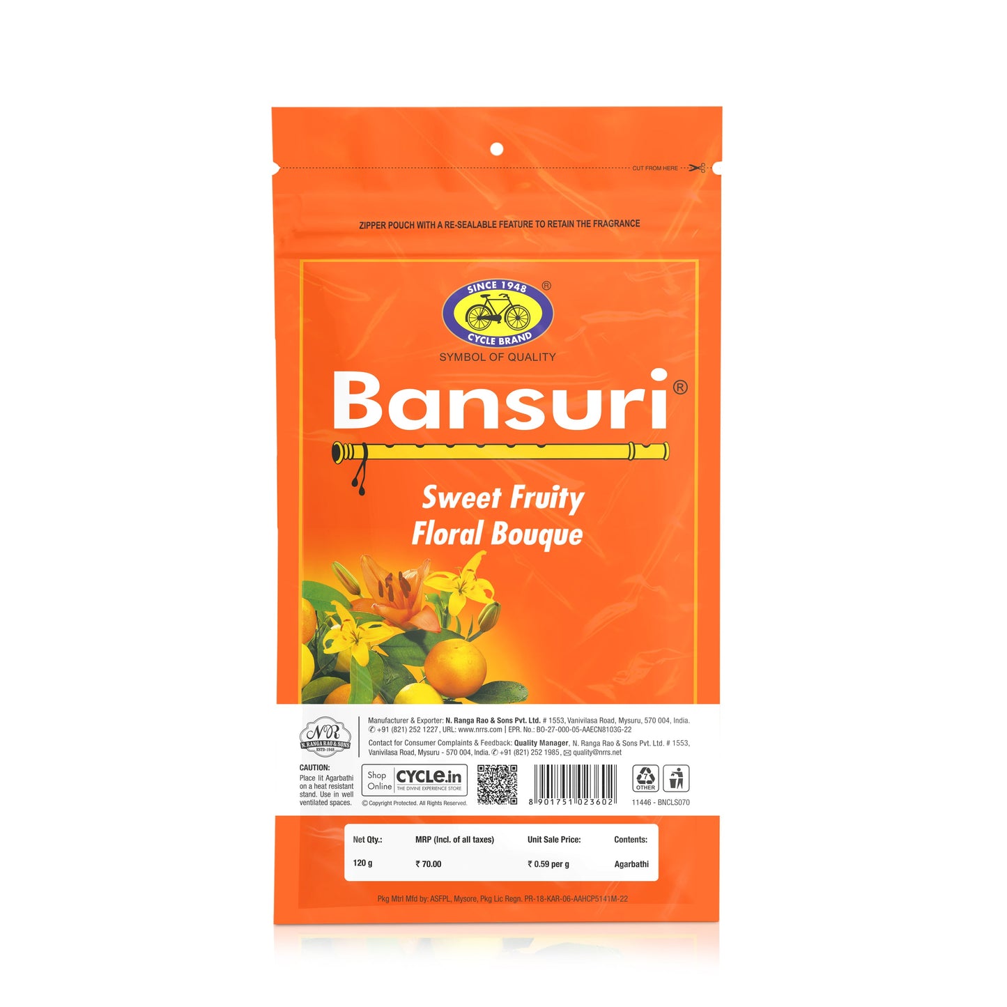 Bansuri Classic Agarbatti (120 g)