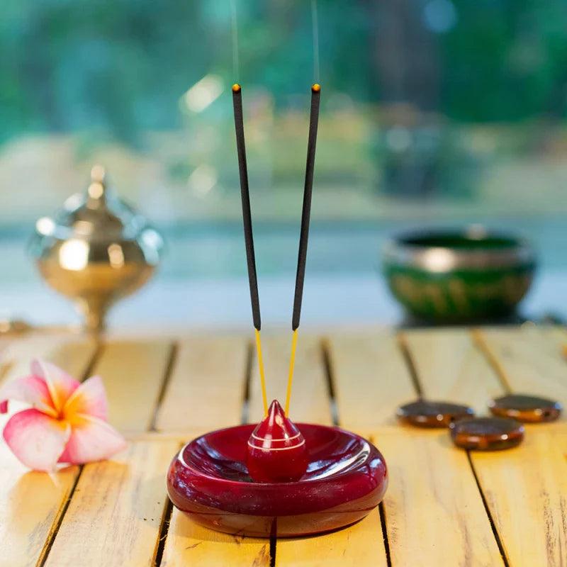 Wooden Round Agarbatti Stand - Brown