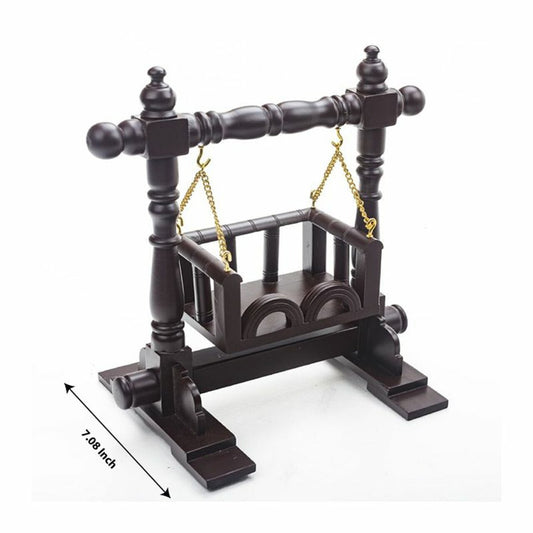 Handcrafted Wooden Jhula for Lord Krishna