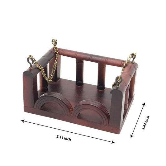 Handcrafted Wooden Jhula for Lord Krishna