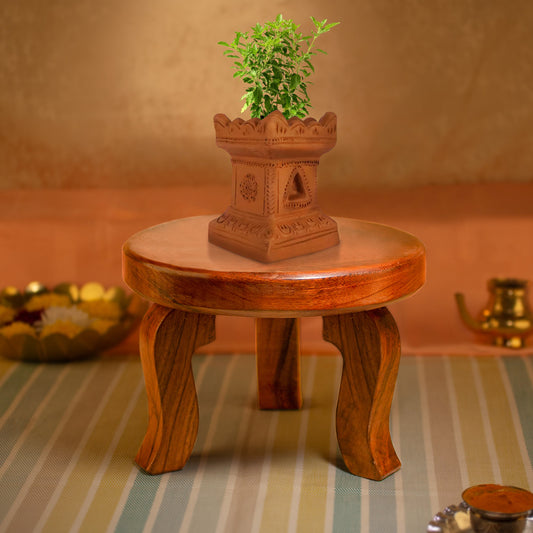Hard Jungle Wood Three Legged Mukkali Stool