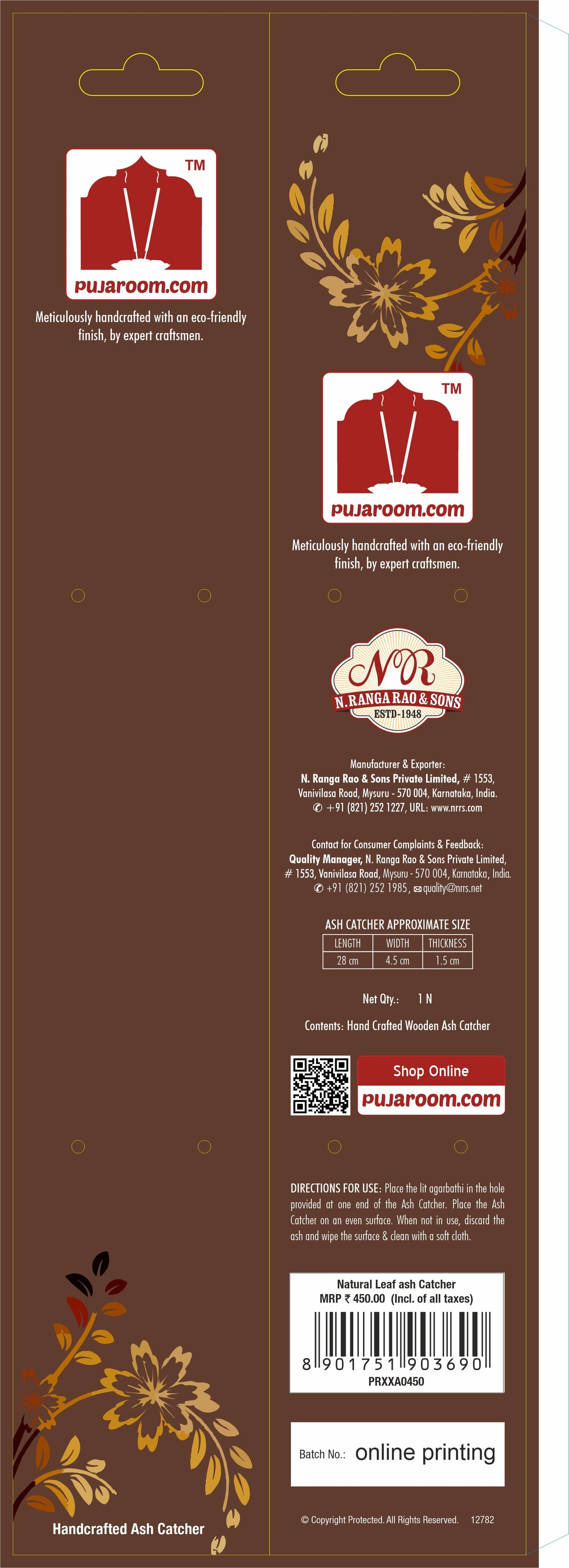 Handcrafted Leaf Ash Catcher - Natural