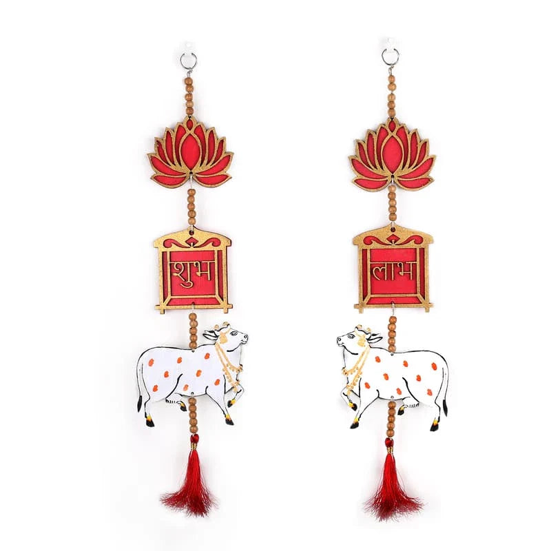 Handcrafted Wooden Shubh Labh Thoran/Thorana