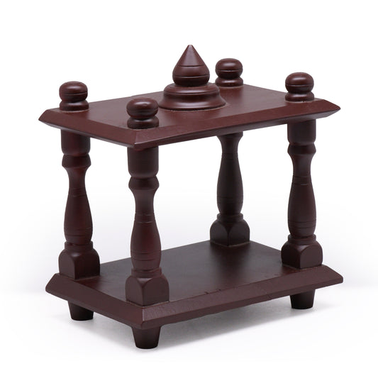 Small Mahogany Wooden Mantapa - Brown Finish