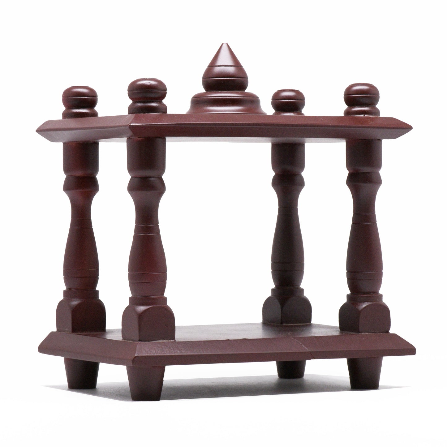 Small Mahogany Wooden Mantapa - Brown Finish