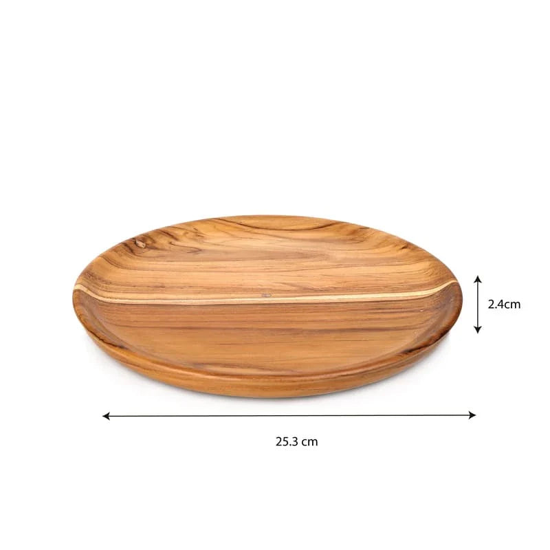 Teak Smooth Plate Taper 10"/25.5cm