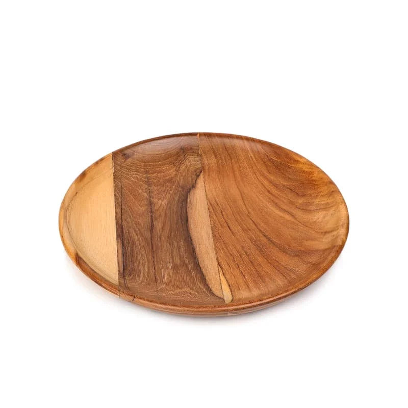 Teak Smooth Plates Taper 9"/22cm