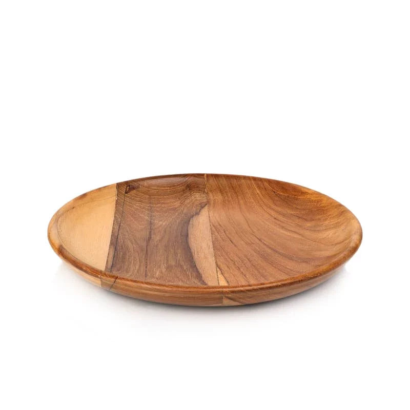 Teak Smooth Plates Taper 9"/22cm