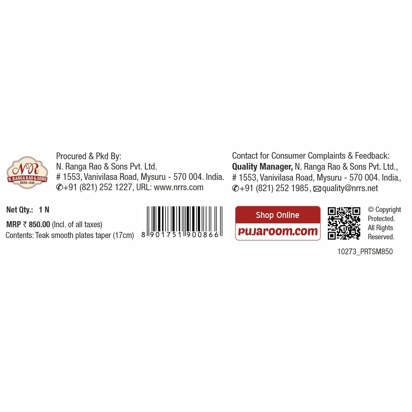 Teak Smooth Plates Taper 6"/17cm