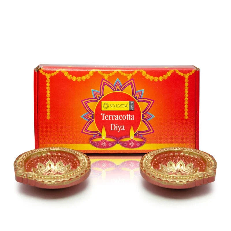 Hand Painted Earthen Terracotta Clay Diyas